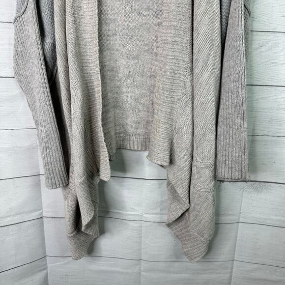 Indigenous Womens size Small Knit Organic Cotton Open Cardigan Gray Cable Knit - Picture 4 of 8